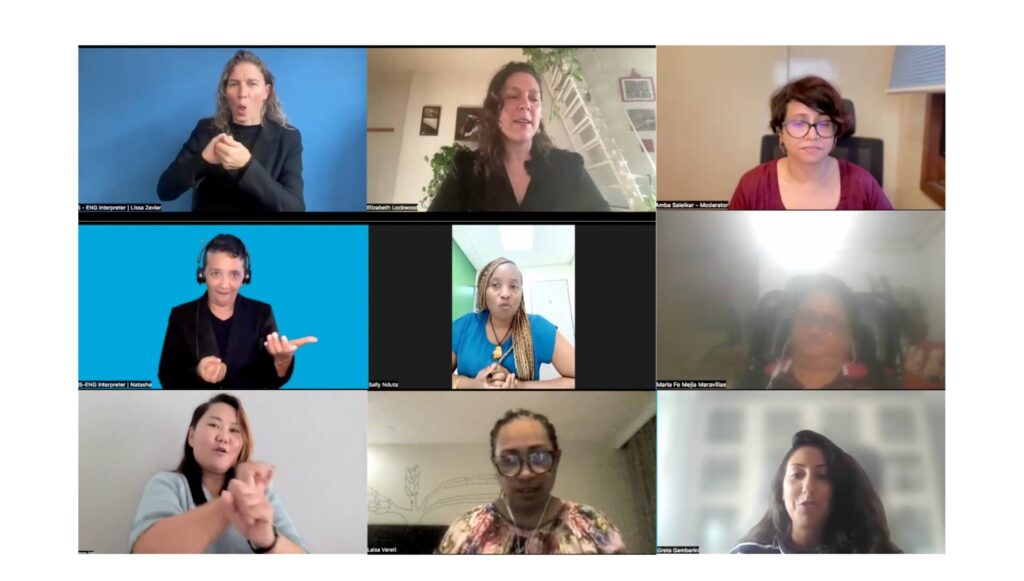 Collage of speakers, moderator and SLI